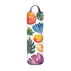 Obraz premium Colorful yoga accessories with botanical designs for fitness enthusiasts