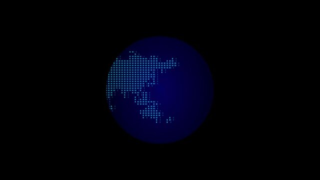 2d globe Planet earth map rotating with black background