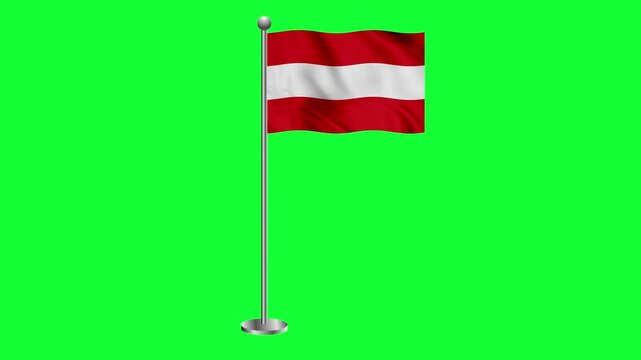 Austria colorful flag waving 3d rendered animation green screen 4k