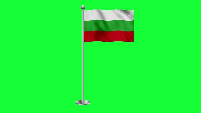Bulgaria colorful flag waving 3d rendered animation green screen 4k