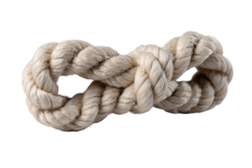Rope knot, white isolate background