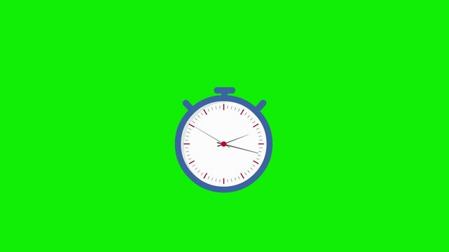 Clock one hour time lapse green screen background 4k animation