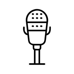 retro microphone on white background