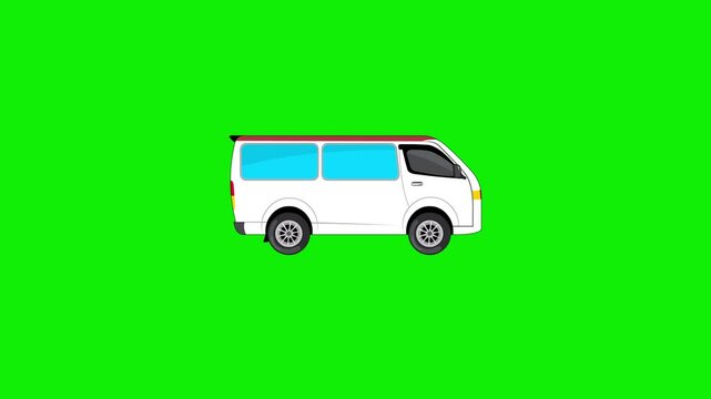 Emergency ambulance car animation 4k green screen