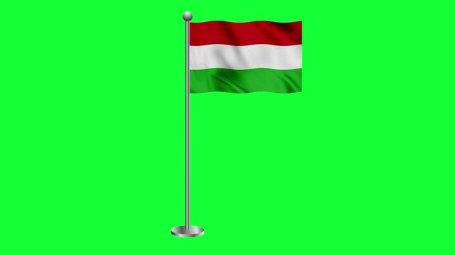 Hangari colorful flag waving 3d rendered animation green screen 4k