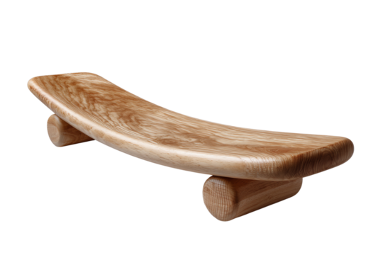 Wooden balance board, white isolate background - Powered by Adobe