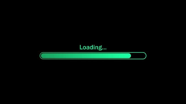 Loading progress bar animation green screen background 4k