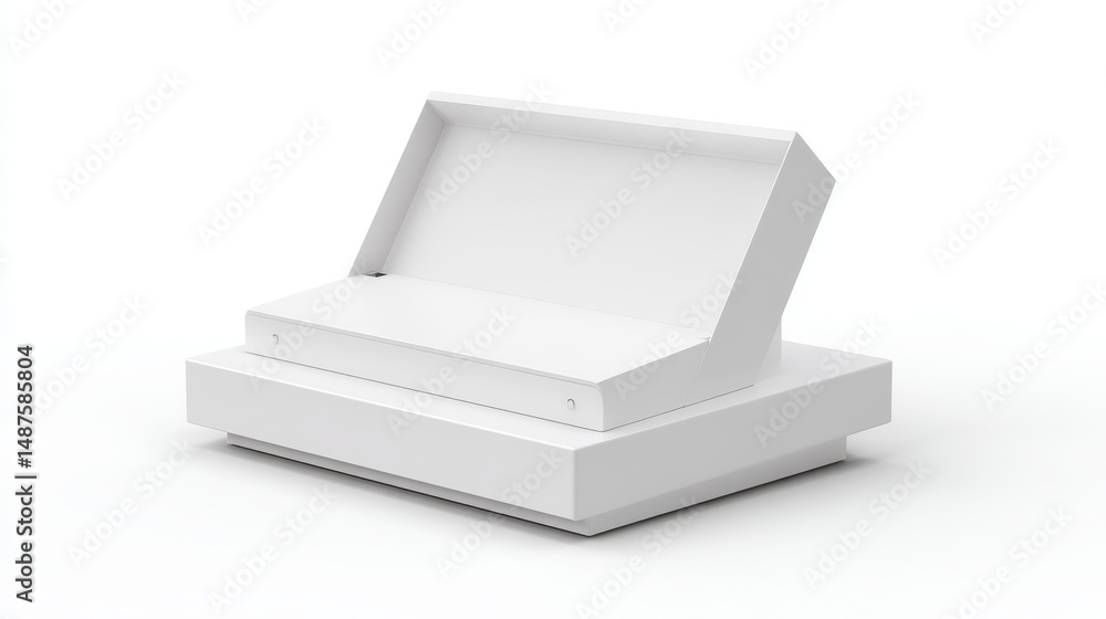 Poster white podium isolated background platform stage mockup 3d presentation display stand product minimal