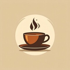 Fototapeta premium coffee icon logo design in a minimalist style featuring a simple coffee