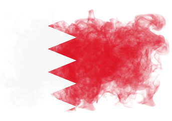 A digital rendering of the Bahrain flag with a unique grunge texture against black conveying a sense of strength and resilience.