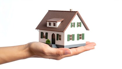 House Model in Hand Home Ownership, Real Estate, Property
