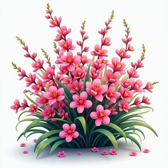 Pink lilies with green leaves, Bouquet of pink flowers, Lily flower arrangement