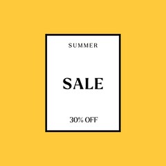 30% Off Summer Sale. Instagram Post Size.
