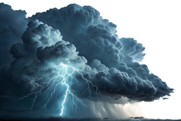 Fototapeta premium dark thunderstorm clouds isolated on white or transparent png