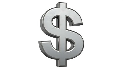 Obraz premium Metallic Dollar Sign Finance, Currency, Wealth, Money, Symbol, 3D, Grey, Metal, Value