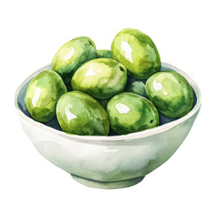 Olives in a bowl image on transparent background