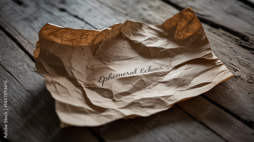 Poster crumpled paper texture with visible light and shadows