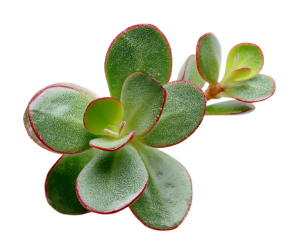 Vibrant Isolated Jade Leaves with Smooth Shape