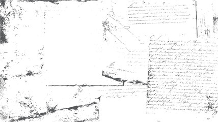 Grunge style vintage newspaper background. Unreadable aged paper texture in black and white. Perfect for antique print effects and historical visual artwork.