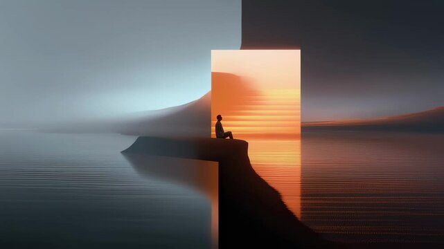 A splitscreen image depicting a textual input on one side and the resulting imaginative scene generated by AI on the other demonstrating the seamless transformation from words to visuals.