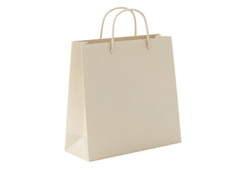 Blank Beige Paper Shopping Bag Mockup Transparent Background