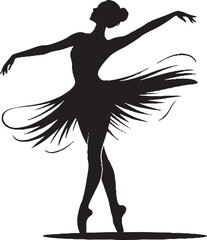 Flowing Movement of a Ballet Dancer – Clean Line Art Silhouette Design