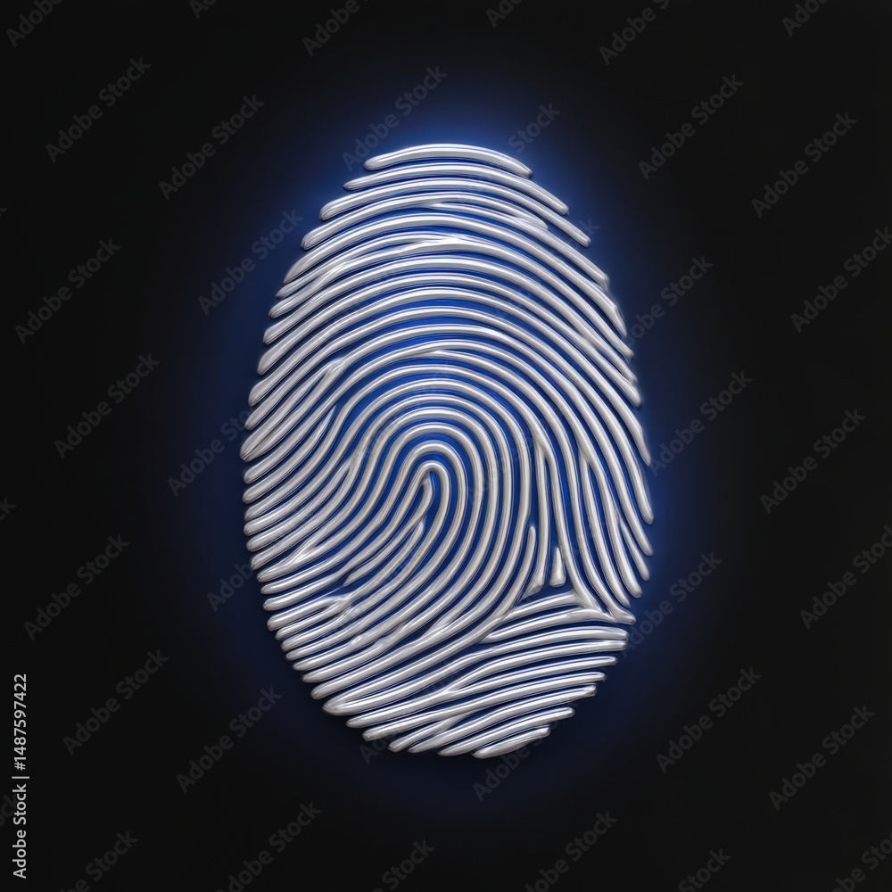 Aufkleber intricate fingerprint design illuminated against a dark background symbolizes identity security and 
