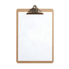 Clipboard with Blank Paper Isolated on transparent