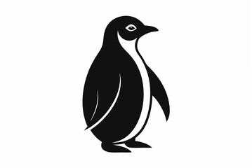 penguin  silhouette vector illustration white background