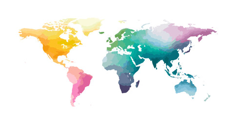 watercolor earth map