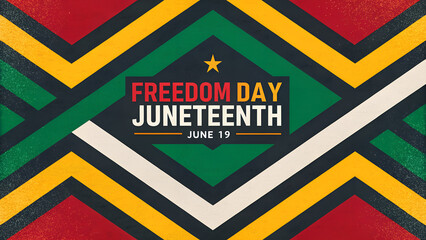 Juneteenth Freedom Day Poster Design with Bold Text and African-Inspired Colors