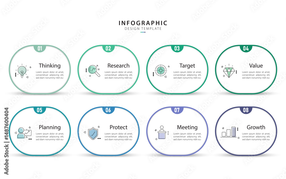 Poster timeline creator infographic template. 8 step timeline journey, calendar flat simple infographics de