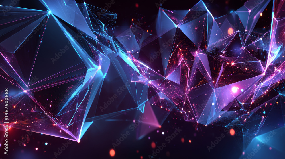 Poster abstract futuristic polygons and lines technology concept background