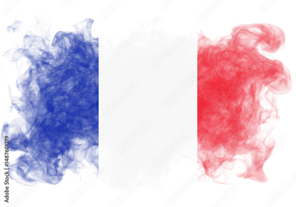Poster an artistic impression of the french flag with rough edges creates a visually dynamic representation