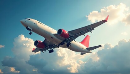 Fototapeta premium Airplane encountering strong headwind, visible air distortion, natural phenomenon, aero, turbulence