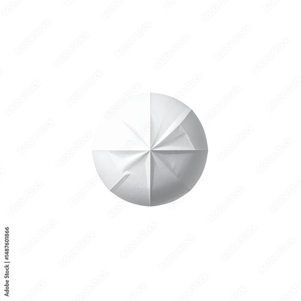 Poster abstract white paper circle folded design element background art pure form on transparent background