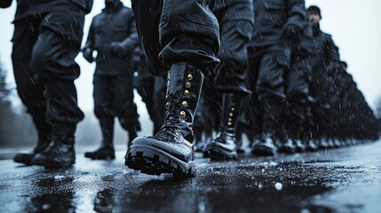 Military Cadence in the Rain