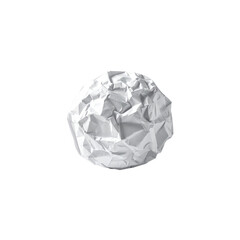 Fototapeta premium Studio shot of crumpled white paper ball isolated on up art foil grey life on transparent background