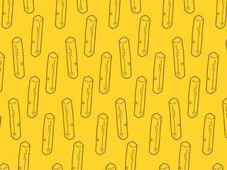 French fries simple minimalist icon and cute seamless pattern. Pommes frites doodle pattern. For packaging and banner design. Fry potato. Simple wooden chip design illustration