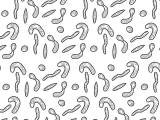 French fries simple minimalist icon and cute seamless pattern. Pommes frites doodle pattern. For packaging and banner design. Fry potato. Simple wooden chip design illustration
