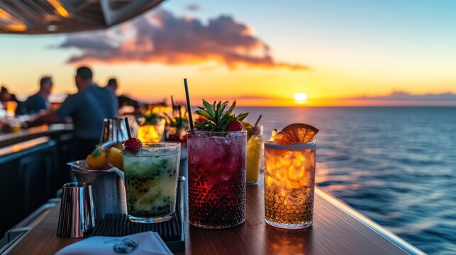 Sunset Cocktails Cruise: Tropical Drinks at Golden Hour