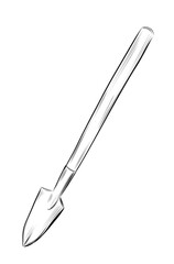 Garden planting hand shovel sketch vector