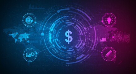 Obraz premium Global financial technology network