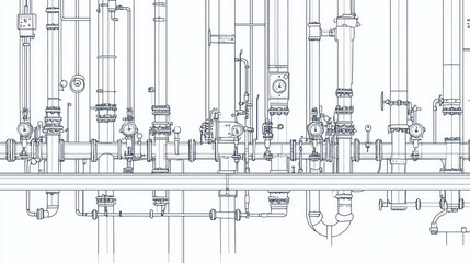 Industrial Piping System Blueprint