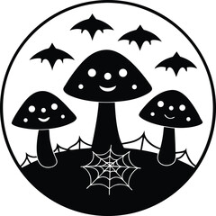 vector illustration of mushrooms