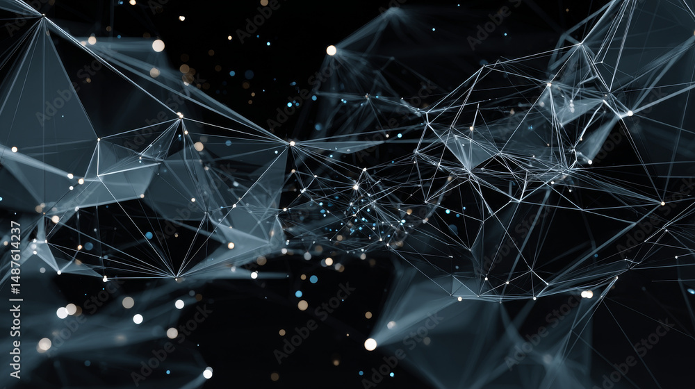 Aufkleber maps and pin form lines, triangles and particle style design. illustration vector