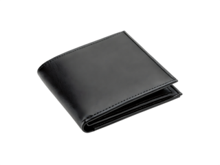 Black wallet top view isolated on white background PNG 