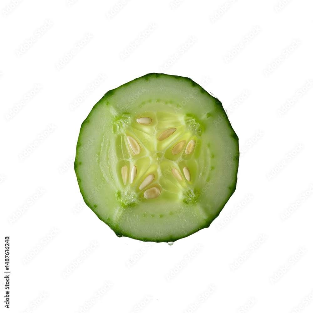 Poster cucumber slice with vibrant color
