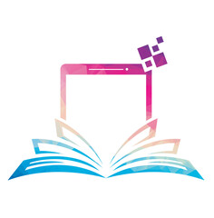 mobile book logo template design e book logo