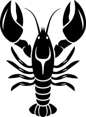 Minimalist black lobster silhouette. Clean and simple vector design.